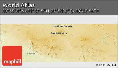 Physical Panoramic Map of the Area around 31° 11' 6" N, 38° 19' 30" E