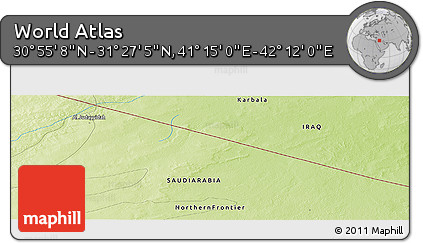 Physical Panoramic Map of the Area around 31° 11' 6" N, 41° 43' 30" E