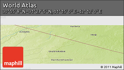 Physical Panoramic Map of the Area around 31° 11' 6" N, 41° 43' 30" E