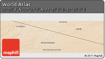 Satellite Panoramic Map of the Area around 31° 11' 6" N, 41° 43' 30" E