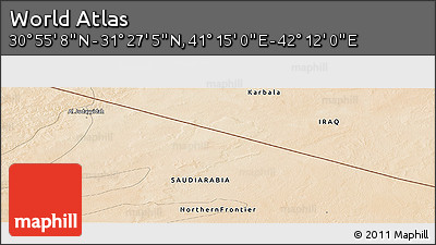 Satellite Panoramic Map of the Area around 31° 11' 6" N, 41° 43' 30" E