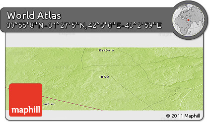 Physical Panoramic Map of the Area around 31° 11' 6" N, 42° 34' 30" E