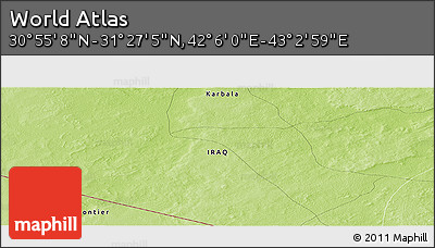 Physical Panoramic Map of the Area around 31° 11' 6" N, 42° 34' 30" E