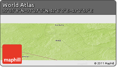 Physical Panoramic Map of the Area around 31° 11' 6" N, 42° 34' 30" E