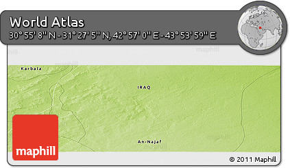 Physical Panoramic Map of the Area around 31° 11' 6" N, 43° 25' 29" E
