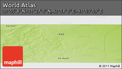Physical Panoramic Map of the Area around 31° 11' 6" N, 43° 25' 29" E
