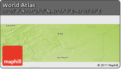 Physical Panoramic Map of the Area around 31° 11' 6" N, 43° 25' 29" E