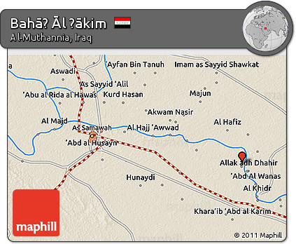 Shaded Relief 3D Map of Bahāḑ Āl Ḩākim