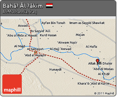 Shaded Relief 3D Map of Bahāḑ Āl Ḩākim