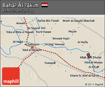 Shaded Relief 3D Map of Bahāḑ Āl Ḩākim