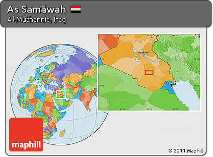 Political Location Map of As Samāwah