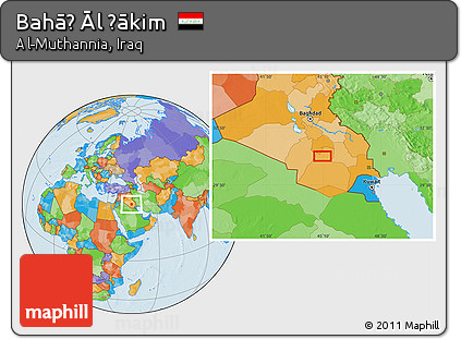 Political Location Map of Bahāḑ Āl Ḩākim