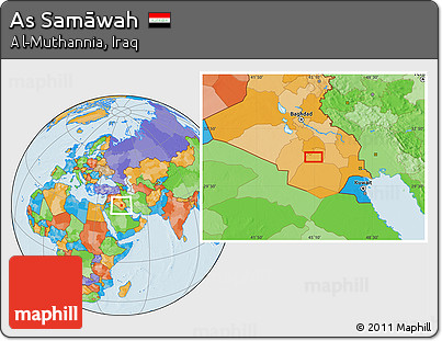 Political Location Map of As Samāwah