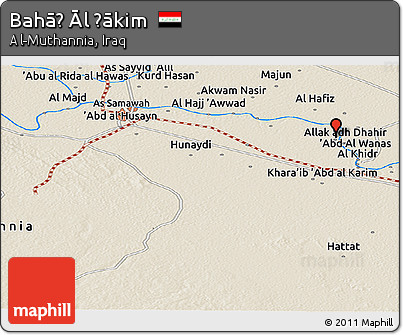 Shaded Relief Panoramic Map of Bahāḑ Āl Ḩākim