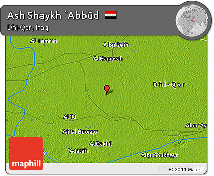 Physical 3D Map of Ash Shaykh `Abbūd