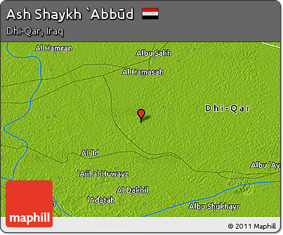 Physical 3D Map of Ash Shaykh `Abbūd