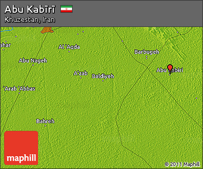 Physical 3D Map of Abu Kabīrī