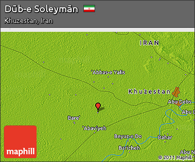 Physical 3D Map of Dūb-e Soleymān