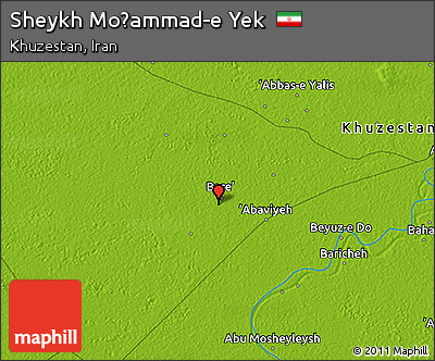 Physical 3D Map of Sheykh Moḩammad-e Yek