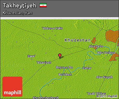 Physical 3D Map of Takheyţīyeh