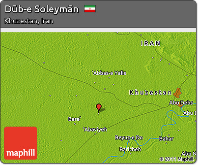 Physical 3D Map of Dūb-e Soleymān