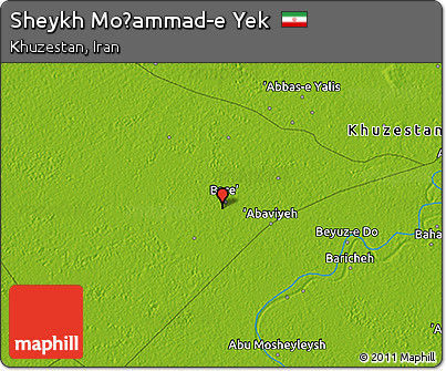 Physical 3D Map of Sheykh Moḩammad-e Yek