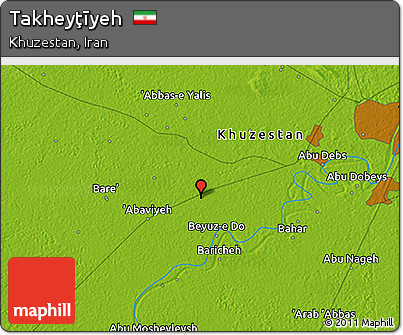 Physical 3D Map of Takheyţīyeh