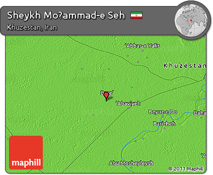 Political 3D Map of Sheykh Moḩammad-e Seh