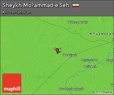 Political 3D Map of Sheykh Moḩammad-e Seh