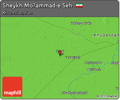 Political 3D Map of Sheykh Moḩammad-e Seh