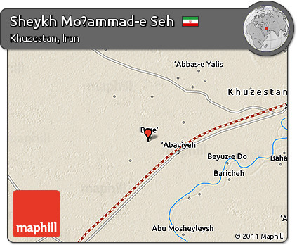 Shaded Relief 3D Map of Sheykh Moḩammad-e Seh