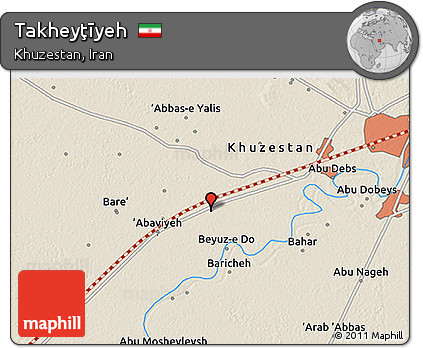 Shaded Relief 3D Map of Takheyţīyeh