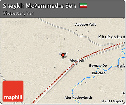 Shaded Relief 3D Map of Sheykh Moḩammad-e Seh