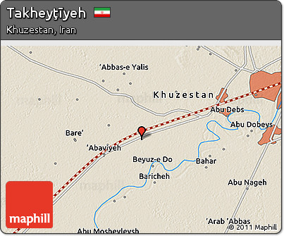 Shaded Relief 3D Map of Takheyţīyeh