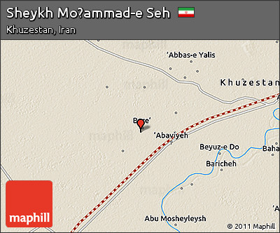 Shaded Relief 3D Map of Sheykh Moḩammad-e Seh
