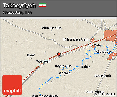 Shaded Relief 3D Map of Takheyţīyeh