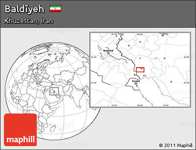 Blank Location Map of Baldīyeh