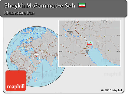 Gray Location Map of Sheykh Moḩammad-e Seh