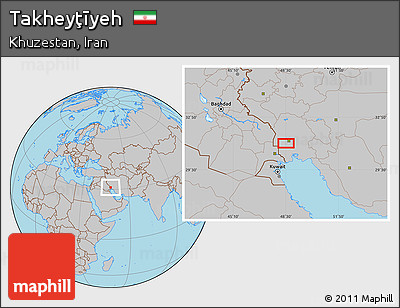 Gray Location Map of Takheyţīyeh