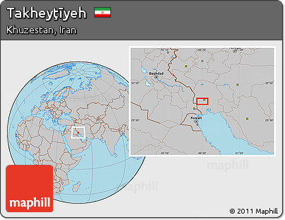 Gray Location Map of Takheyţīyeh