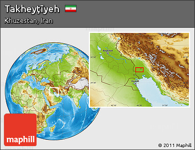 Physical Location Map of Takheyţīyeh