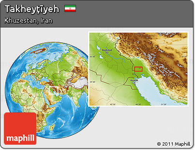 Physical Location Map of Takheyţīyeh