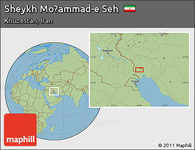 Savanna Style Location Map of Sheykh Moḩammad-e Seh