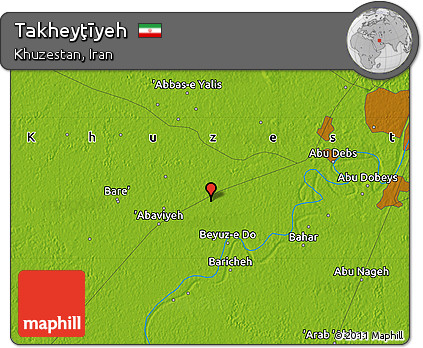 Physical Map of Takheyţīyeh