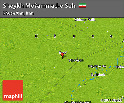 Physical Map of Sheykh Moḩammad-e Seh