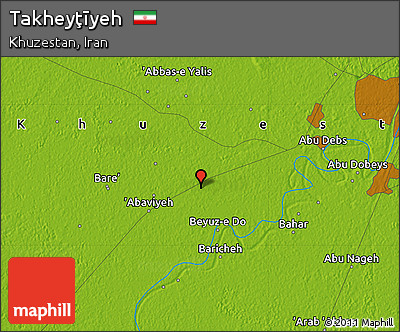 Physical Map of Takheyţīyeh