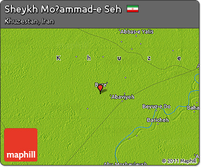 Physical Map of Sheykh Moḩammad-e Seh