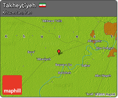 Physical Map of Takheyţīyeh