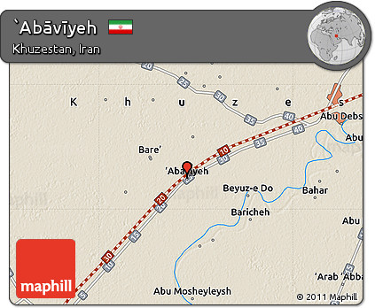 Shaded Relief Map of `Abāvīyeh