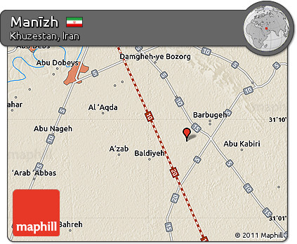 Shaded Relief Map of Manīzh